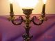 Antique Brass And French Metal Table Foyer Dresser Lamp W Puti And Candle Lights Lamps photo 5