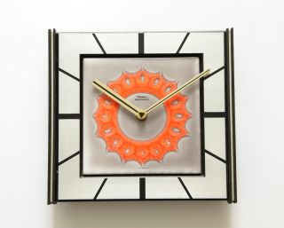 60s Diehl Junghans Lic Ato German Wall Desk Clock - Fat Lava - Modernist - 70s photo