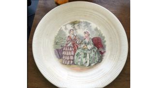 Antique Godey Print Victorian Ladies Decorative Plate photo