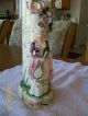 Porcelain Glass Vase W/victorian Lady In Rose Garden Vases photo 3