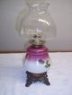 Antique Oil Lamp W Hand Painted Flowers Lamps photo 1