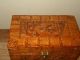 Vintage C.  1950 ' S Detailed Asian Hand Carved Large Satin Lined Box Brass Hardware Boxes photo 1