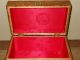 Vintage C.  1950 ' S Detailed Asian Hand Carved Large Satin Lined Box Brass Hardware Boxes photo 8