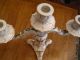 Antique Porcelain Candelabra Marked - Possibly Dresden,  Germany Or Austria Candle Holders photo 4