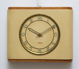 Antique 1932 Aeg Germany Wall Desk Clock - Art Deco - No Junghans Kienzle photo