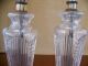 Pair Of Antique Pressed Ribbed Glass Boudoir Vanity Lamps - Need Rewired - Parts Lamps photo 6