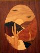 Argentina~artist Adriana Cejas Signed Wood Relief Inlay~sunset Scene~ooak Other photo 1