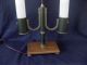 Vintage Mid Century Mod Eames Era 2 Light Frosted Glass Shades Table Desk Lamp Lamps photo 6