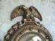 Vintage Mid Century Syroco Wood Convex Bullseye Eagle Round Federal Wall Mirror Mirrors photo 1