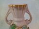 Antique Porcelain 3d Flowers Vase. .  Gorgeous Pink Trimmed In Gold Vases photo 1