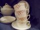 Antique White Bone China W/ Gold Trim Luncheon Set For 4 Teapots & Tea Sets photo 6