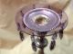 Pair Of Vintage Czech Amethyst Bobeche & Prism Set Candle Holders photo 10