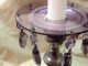 Pair Of Vintage Czech Amethyst Bobeche & Prism Set Candle Holders photo 1