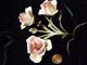 Vtg Antique Italian Tole Decoration Gilt W Pink Porcelain Roses Chic Shabby Toleware photo 4