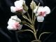 Vtg Antique Italian Tole Decoration Gilt W Pink Porcelain Roses Chic Shabby Toleware photo 8