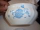 Antique Royal Ironstone Soap Dish 1880 Blue White Flowers 5x5x4 