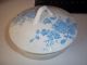 Antique Royal Ironstone Soap Dish 1880 Blue White Flowers 5x5x4 
