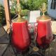 Pair Chinese Oxblood Elephant Head Handle Lamp Lamps Vases photo 2