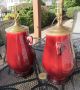 Pair Chinese Oxblood Elephant Head Handle Lamp Lamps Vases photo 3