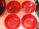 Vintage Glass Ruby Red Fruit Bowl With 4 Smaller Bowls Bowls photo 1