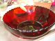 Vintage Glass Ruby Red Fruit Bowl With 4 Smaller Bowls Bowls photo 3