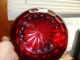 Vintage Glass Ruby Red Fruit Bowl With 4 Smaller Bowls Bowls photo 4
