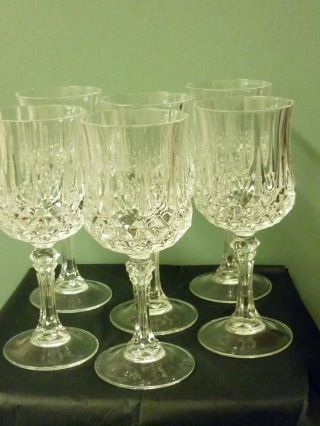 Stunning Set Of Six Crystal Wine Glasses (each Glass Weighs 350g Or 14oz Appox) photo
