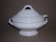 Antique English White Ironstone Gravy/sauce Tureen With Ladle - Holly Pattern Tureens photo 11