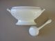 Antique English White Ironstone Gravy/sauce Tureen With Ladle - Holly Pattern Tureens photo 2