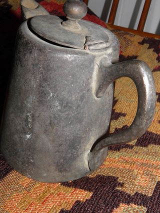 Early Americana Small Pewter Coffee Pot Or All - Purpose Pitcher photo