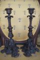 19th Century Bronze Candleholders Marked & Numbered Metalware photo 1