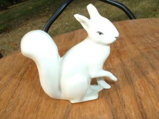 Vintage Antique Germany Porcelain Figurines White Squirrel Art Pottery Signed photo