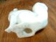 Vintage Antique Germany Porcelain Figurines White Squirrel Art Pottery Signed Figurines photo 2
