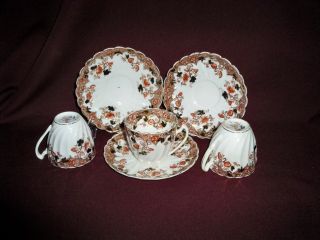 Antique Chapman & Sons Atlas Pottery Cups And Saucers - Three Sets 1889 + 318 photo