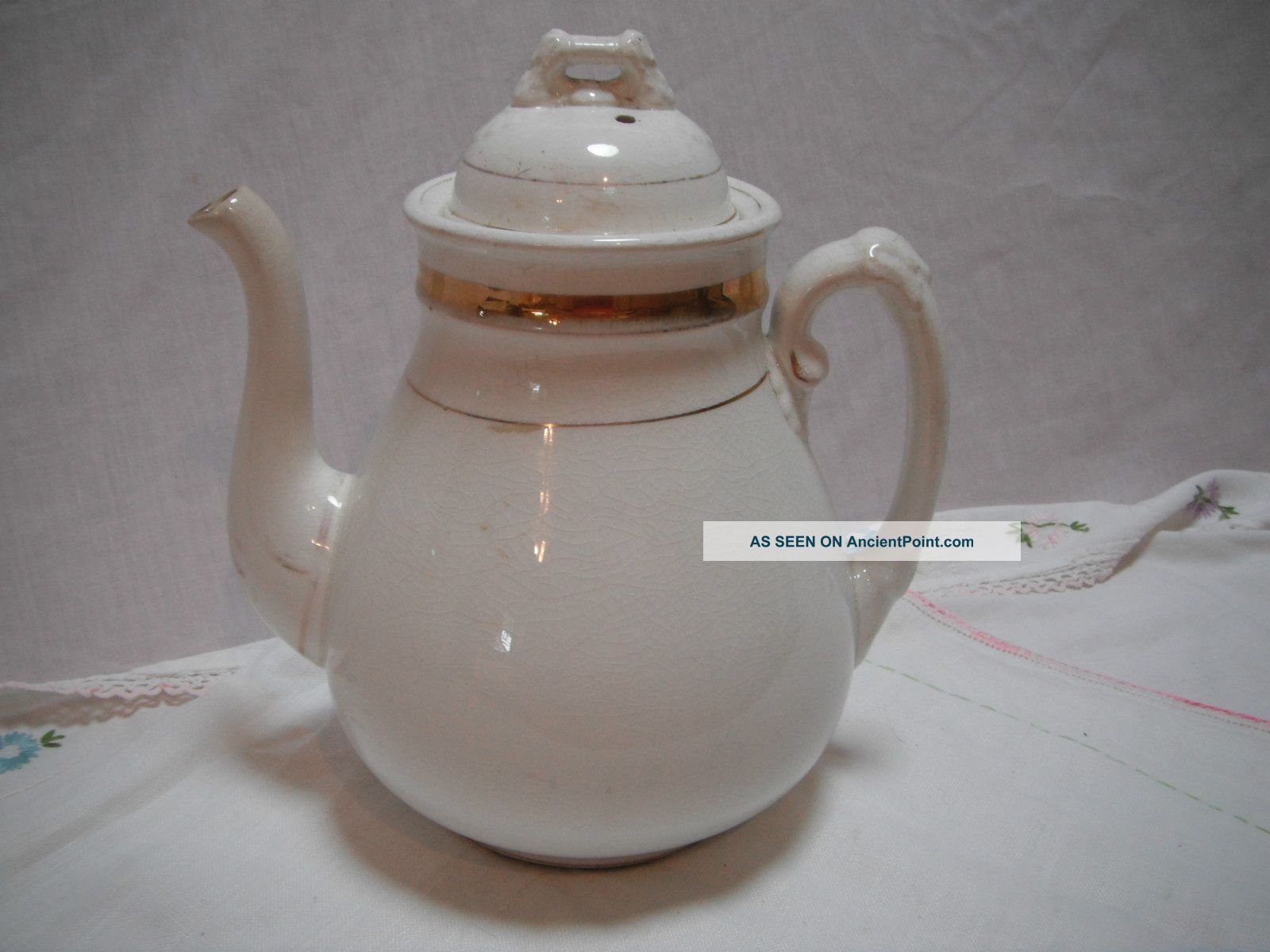 Antique English 19th Century Stoneware Teapot Teapots & Tea Sets photo