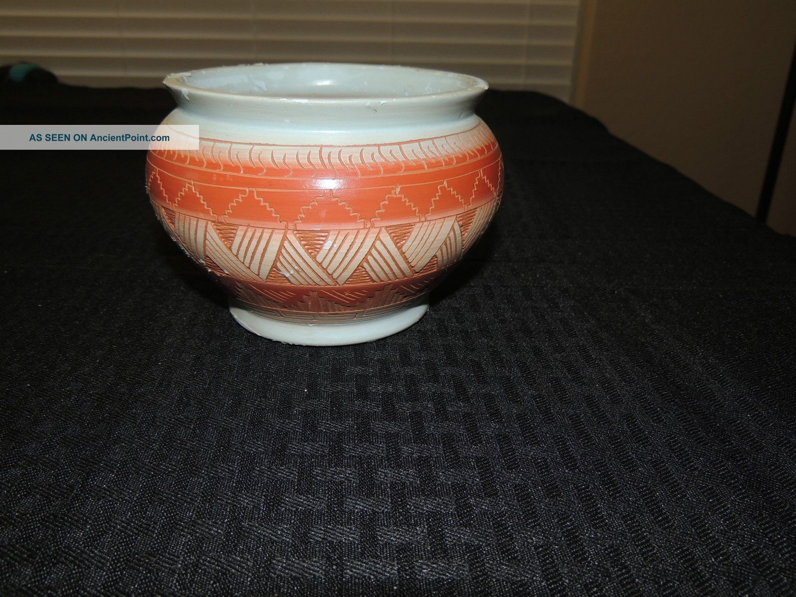 Old Signed Al Indian Navajo Pottery Eye Catching Pot / Vase Best Of Luck Other photo