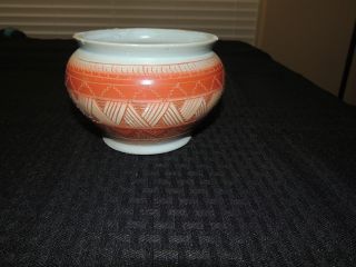 Old Signed Al Indian Navajo Pottery Eye Catching Pot / Vase Best Of Luck photo