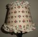 Antique 1920 ' S Oak Wood Open Barley Twist Lamp & ' Rose Bud ' Fabric Shade Lamps photo 1