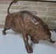 French Bull Charging Bronze Sculpture,  Statue Signed Metalware photo 3