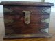 Antique Wooden Box With Brass Decorations Boxes photo 3