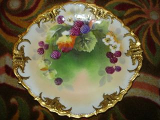 Antique 1890 ' S - Early1900 ' S Limoge Hand Painted Signed Charger Plate Gold Gilt photo
