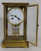 Antique French Brass Crystal Regulator Clock W/ Providence Ri Porcelain Face Clocks photo 4
