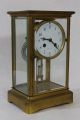 Antique French Brass Crystal Regulator Clock W/ Providence Ri Porcelain Face Clocks photo 5
