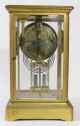 Antique French Brass Crystal Regulator Clock W/ Providence Ri Porcelain Face Clocks photo 7