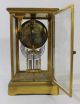 Antique French Brass Crystal Regulator Clock W/ Providence Ri Porcelain Face Clocks photo 8