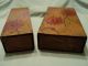 2 Vintage Antique Flemish Pyrography Hand Carved Pointsettia Design Wooden Boxes Boxes photo 5