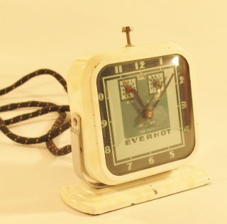 Antique Everhot Art Deco Clock Winder Bubble Glass Rare Works Appliance Timer photo
