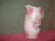 Vintage Victorian Shabby Roses Ceramic Pitcher Pink Cream Eden Rose Gorgeous Pitchers photo 2