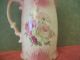 Vintage Victorian Shabby Roses Ceramic Pitcher Pink Cream Eden Rose Gorgeous Pitchers photo 5