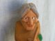 Vintage Carved Wood Hard Working Old Woman With Broom/apron/stockings Fallen Carved Figures photo 1